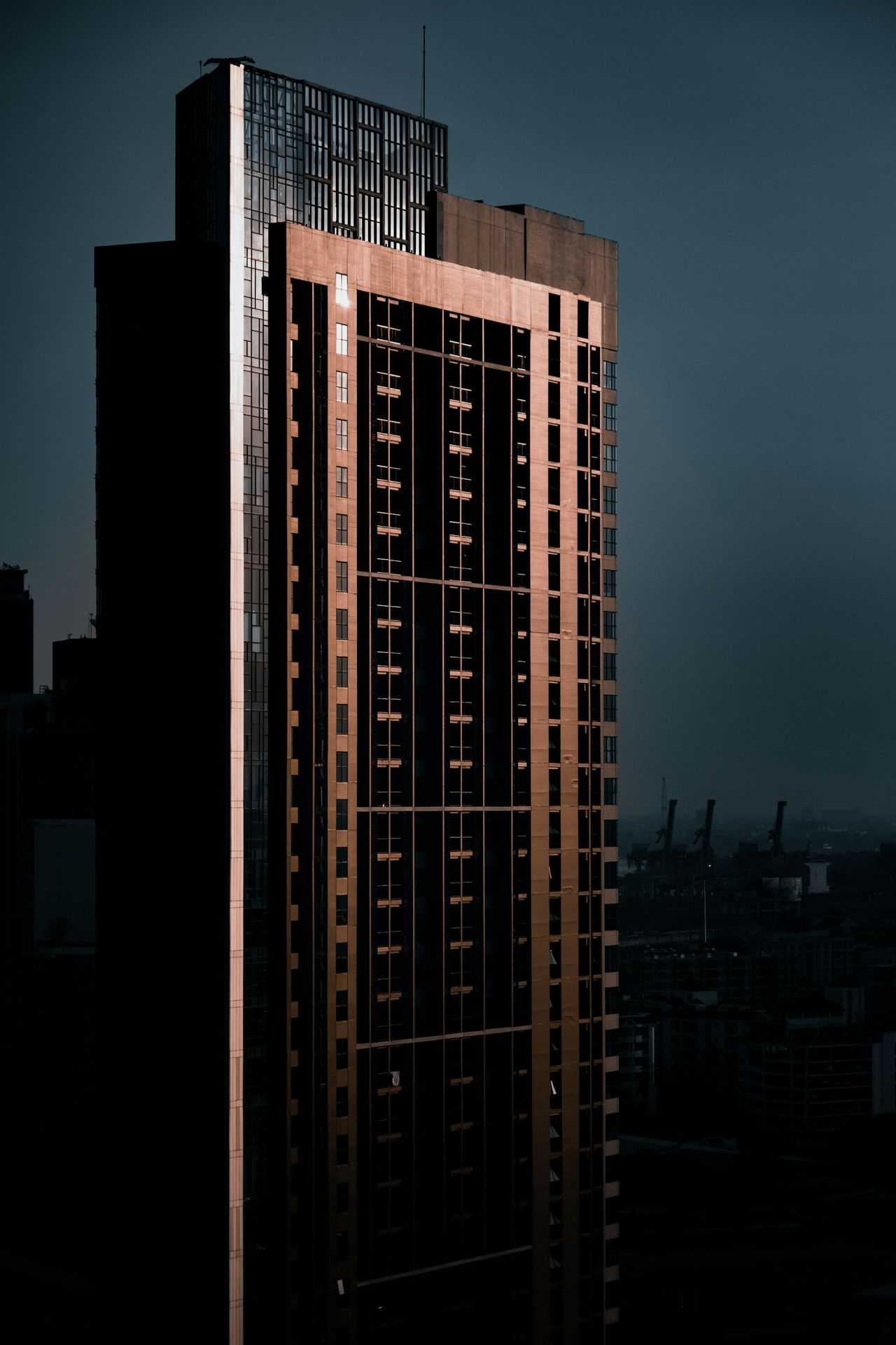 brown concrete building during night time
